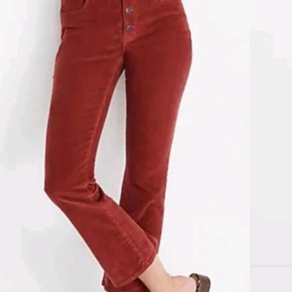 Madewell Rusty Orange Corduroy Cali Demi Boot Cut Size 27/4 Button Fly